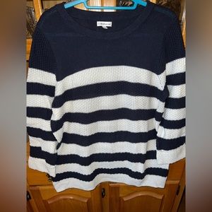 White and navy striped sweater